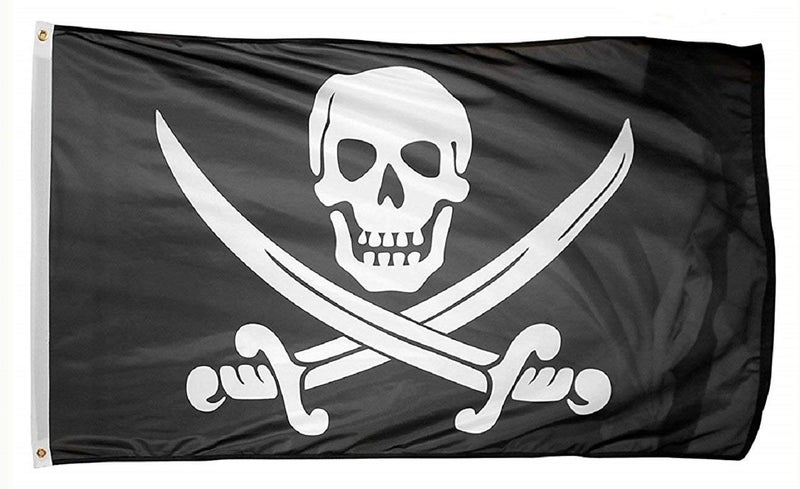DANF FLAG DANF 1 Pack Pirate Jack Rackham Flag Knife Jolly Roger Skull and Crossbones3 by 5 FT Polyester Flag Banner - Image 2